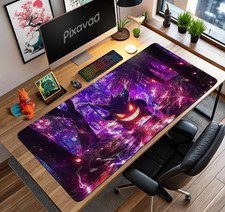 Neon Gengar in Haunted Forest Mouse Pad Spooky Gaming Mat, Kanto Decor picture