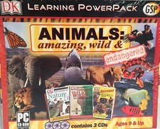 Animals: Amazing Wild & Endangered Learning PowerPack Windows 95/98/XP 3CD's NIB picture