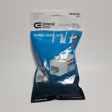 Commercial Electric Category 5e Jack - White (25-Pack) picture