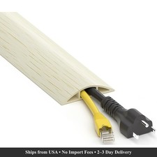 Floor Cord Cover 4 FT PVC Cable Protector Wire Hider Anti Trip Flexible picture