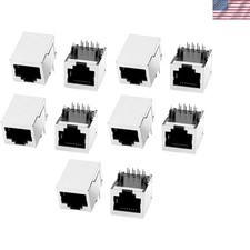 10 Pcs RJ45 Modular Jack 8P8C PCB Mount Socket Network Connectors Couplers picture