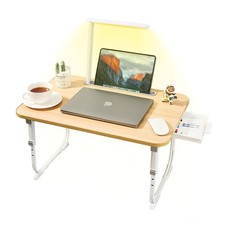 Laptop Desk for Bed Lap Desk with LED Desk Light, Adjustable Tablet Bed Table... picture