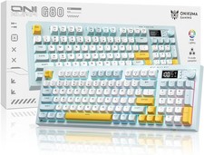 Wireless Keyboard Creamy Membrane with Rainbow Backlight,3-Mode Green white  picture