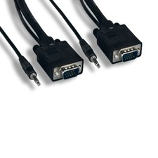 Kentek 35'ft SVGA HD15 Video/AUX Audio Combo Cable for HDTV PC Monitor Projector picture