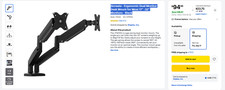 j5create - Ergonomic Dual Monitor Desk Mount for Most 17” -32” Monitors - Black picture