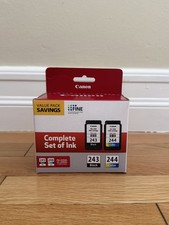 Genuine New Canon PG-243 CL-244 Ink Cartridge Black/Color Combo Value Pack  picture