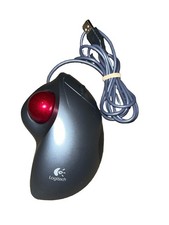 Logitech TrackMan Wheel Mouse USB Optical Trackball Mouse Silver T-BB18 picture