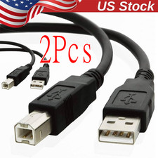 2Pcs NEW USB 2.0 A TO B High Speed Printer Scanner Premium Cable Cord 1.5m picture