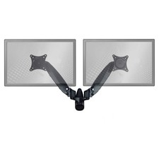 Sit-Stand Wall Mount Monitor Arm: Standard Dual Screen Black picture