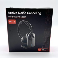 Angteela Active Noise Cancelling Wireless Computer Headset Model M112 - Black  picture
