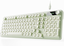 Wired Creamy Keyboard with Number Pad, Media Knob, RGB Backlit-Green picture