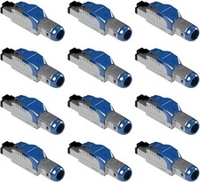 (12) Tool Free Shielded RJ45 Cat 8 Field Termination Plug Connectors 12-Pack picture