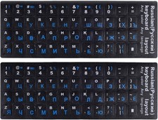 2PCS Russian Keyboard Stickers, Cyrillic Keyboard Letters Replacement Sticker Bl picture
