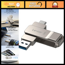 128GB Dual USB 3.2 Type-C Flash Drive, High-Speed Jump Drive, Champagne Silver picture
