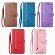 Zip Flower Leather Wallet Cover Case For Google Pixel 9 10 11 ZTE T-Mobile REVVL picture