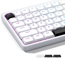 XVX Low Profile White Keycaps, Shine Through Keycap Set, Double Shot PBT Key ... picture