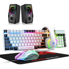 5-IN-1 Wired Rainbow Backlit Keyboard and Mouse,Headphone with Mic,Pad, Speaker picture