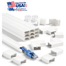 157in Cord Cover Wall Kit TV Cable Hider Raceway White Paintable Wire Cover picture