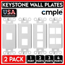 2 Pack 1 2 3 4 Port Keystone Wall Plate Insert Jack for Decorative Wallplate picture