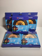 Verbatim Digital Vinyl, CD-R, Lot Of 5 Packs of 10 80 min 52x 700MB Retro NOS picture