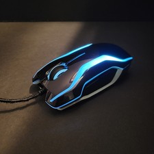 Rare Disney Tron Gaming Mouse Designed By Razer Blue & Black - Fully Functional picture