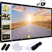 72 Inch Projection Screen Cloth Portable Foldable Anti-Crease for Outdoor Indoor picture