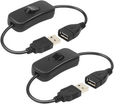 2 Pack Male to Female USB Cable with On/Off Switch, USB Extension picture