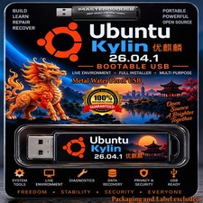 Ubuntu Kylin 26.04.1 Bootable USB 64-Bit Live/Installer | SHA256 Verifed | Metal picture