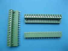 24 pcs 5.08mm Straight 16 way/pin Screw Terminal Block Connector Green Pluggable picture