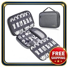 Cable Organizer Bag 10.4x7.74x1.6 Inch Travel Cord Case with Mesh Pockets picture