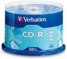 50 Pack CD-R Blank Discs 700MB 80 Min 52X for Music & Data - Silver Spindle picture