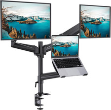 Dual Monitor and Laptop Mount with Adjustable Arms for 32 Inch Monitors and 17 picture
