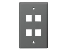 Monoprice Mid-Size Keystone Plate 4 Port, Gray, UL picture