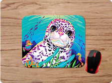 COLORFUL SEAL SEAHORSE UNDERWATER THEME CUSTOM MOUSE PAD MAT NEOPRENE NON-SLIP picture