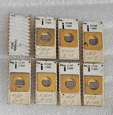 1x Retro Vintage White Ceramic Intel C2708 EPROM 2708 Rare Vintage UV EPROM GOLD picture