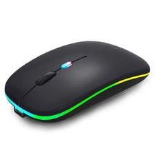 WREANU Wireless Bluetooth Mouse Rechargeable Laptop 1.1*2.3*4.4 in, Black picture