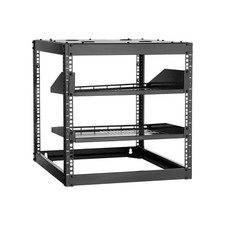 10U 23in Deep 4-Post Open Rack & Vented Shelves for IT&AV Equipment picture