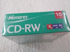 Memorex CD-RW 10 Pk Rewritable Compact Discs,700MB 80 MIN (Sealed) picture