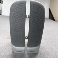 Polk Audio Powered Computer Multimedia Stereo Speakers Gray Pair w/ Cables picture