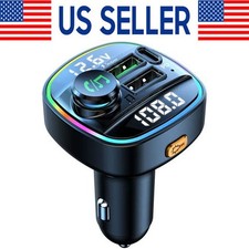 Bluetooth 5.0 Car Wireless FM Transmitter Adapter USB PD Charger AUX Hands-Free picture