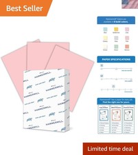 Sustainable 24 lb Pink Printer Paper - 500 Sheets, Perfect for Art & Office Use picture