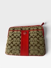 Vintage Coach Signature Pattern Red/Brown Kindle/Ipad Case  picture