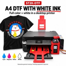 BCH A4 DTF Printer White Ink + RIP Epson EcoTank Conversion T-Shirt Bundle picture