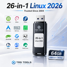 64GB Linux USB 3.2 Multiboot Drive | 26 Distros for Live Boot & Learning picture