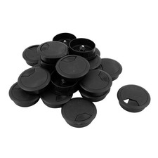 20 Pcs 50mm Black PC Computer Table Plastic Grommet Cable Tidy Wire Hole Cover picture