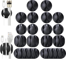 16PCS Black Cable Clips, Self Adhesive Cord Holder Cord Organizer picture