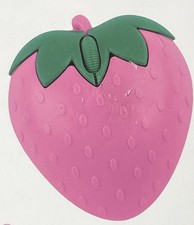 Wireless Computer Mouse Pink Strawberry Scroll Wheel USB Receiver Plug & Play picture