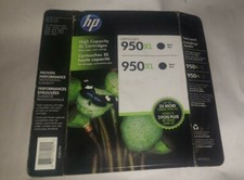 HP Genuine 950XL 2 Pack Black High Yield Ink Cartridges Expired July 2017 picture