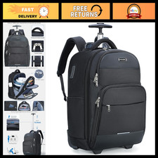 30L Rolling Laptop Backpack with Wheels, USB Charging, Flight Approved Carry-On picture