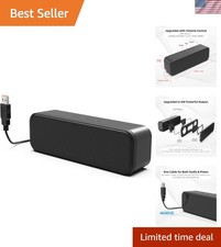 Elegant Black USB Soundbar with Dynamic Drivers – Perfect for Gaming & Music picture